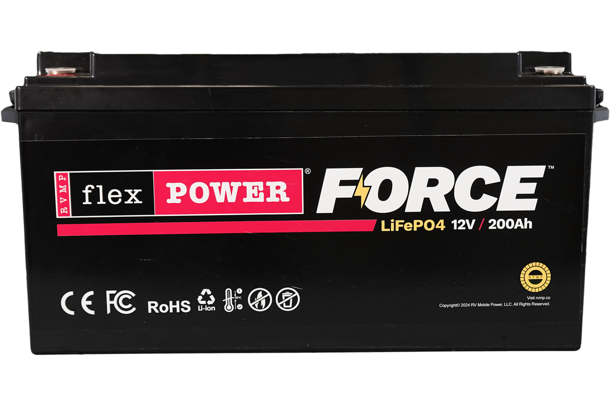 RVMP Flex Power® Force 12.8V 200AH | Lithium Iron Phosphate (LiFePO4) Deep-Cycle Battery