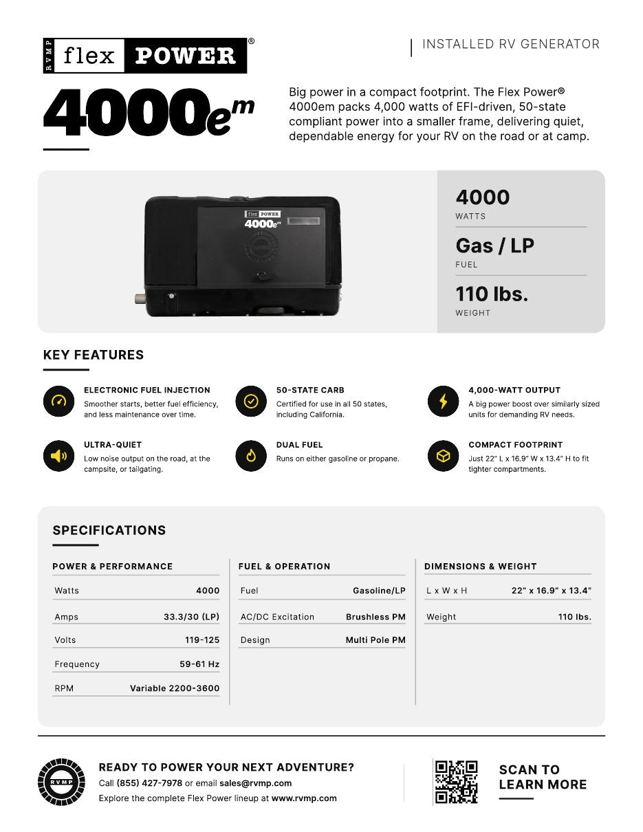 Flex Power 4000eᵐ spec sheet preview