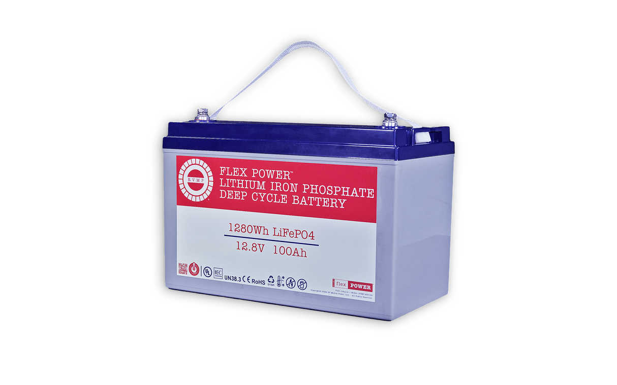 RVMP Flex Power® Force 12.8V 100AH | Lithium Iron Phosphate (LiFePO4) Deep-Cycle Battery