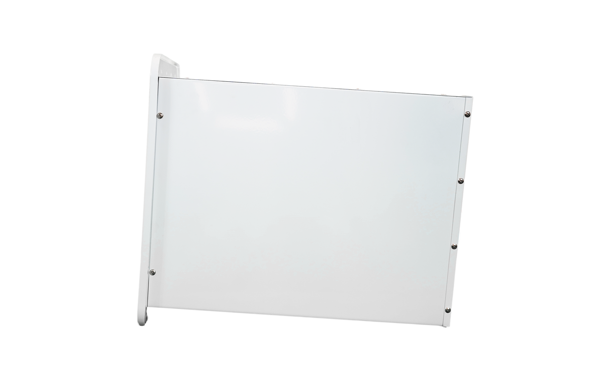 Side view of RVMP Flex Temp Water Heater for Recreational Vehicles in White