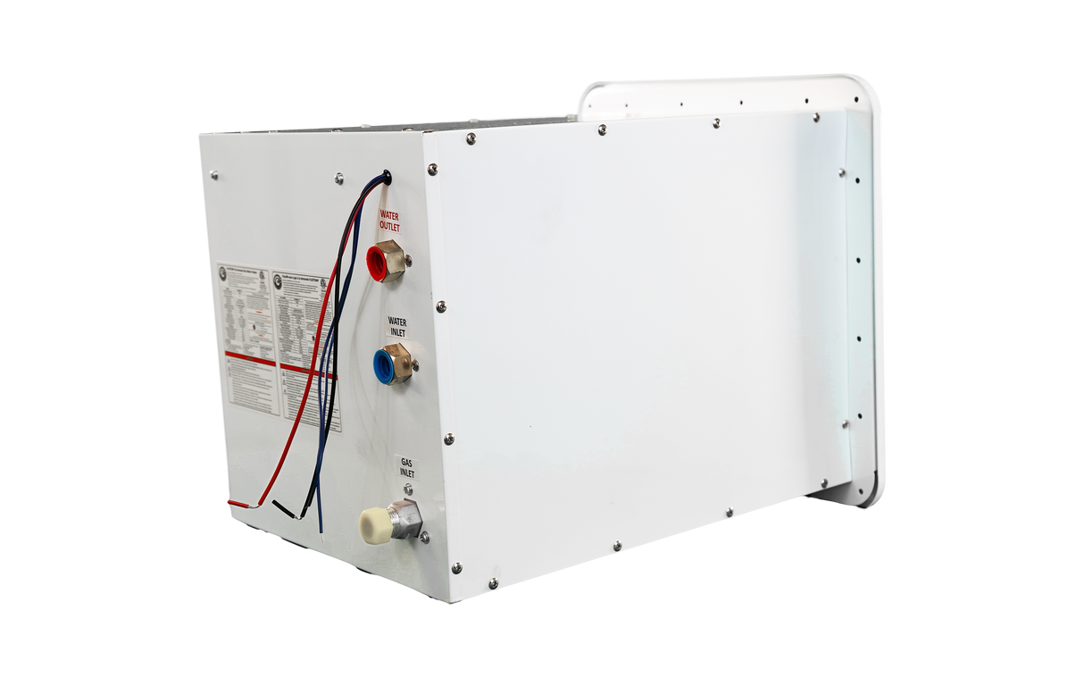 RVMP Flex Temp On-Demand Propane Tankless Water Heater for RVs  | White Color | Anti-Freezing System | Anti-Scald System | Digital Remote | FG-SBMC-11