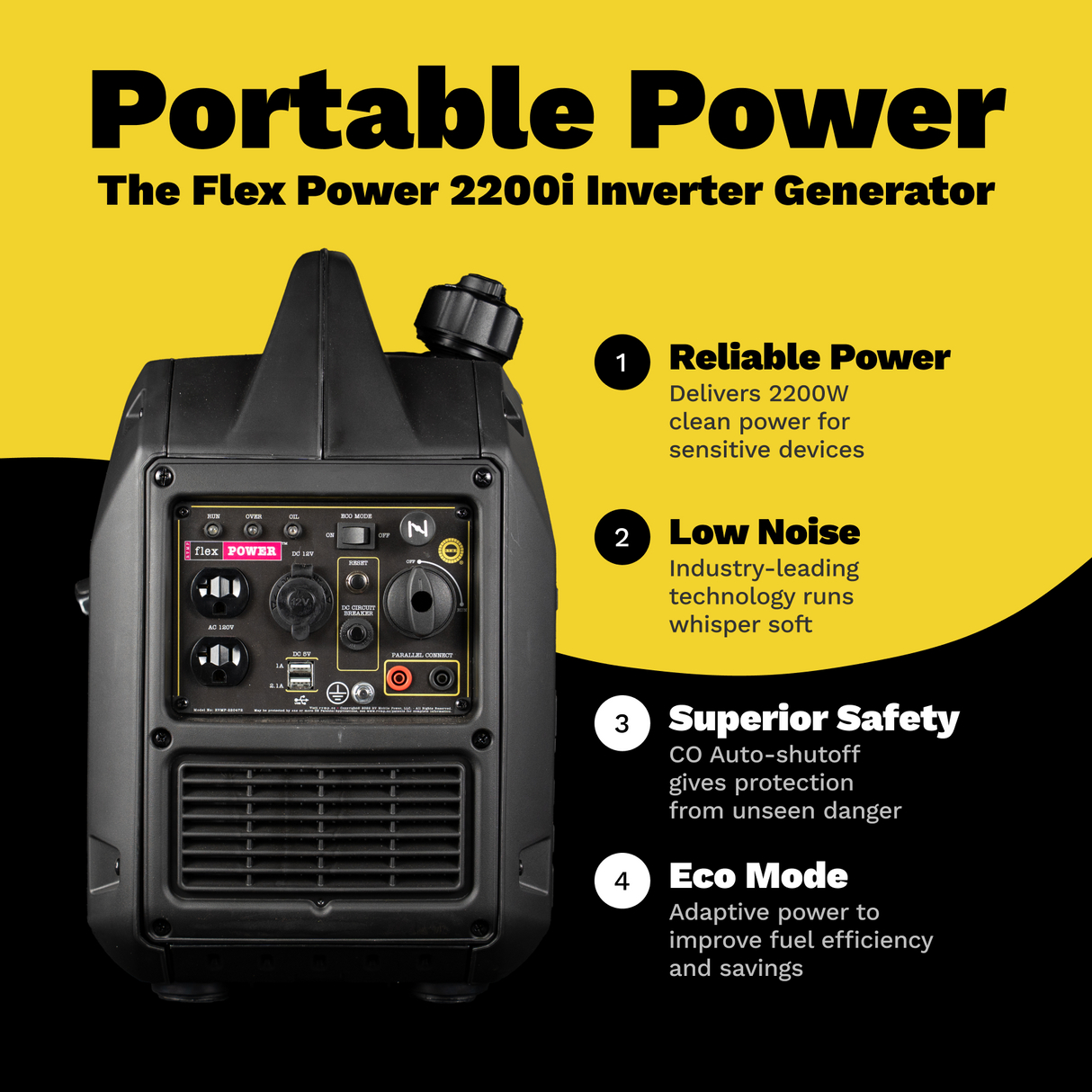 RVMP Flex Power® 2200i | 2200 Watt Silent Inverter Portable Generator