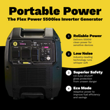 RVMP® Flex Power® 5500ies | Electric Start Portable Silent Inverter Generator