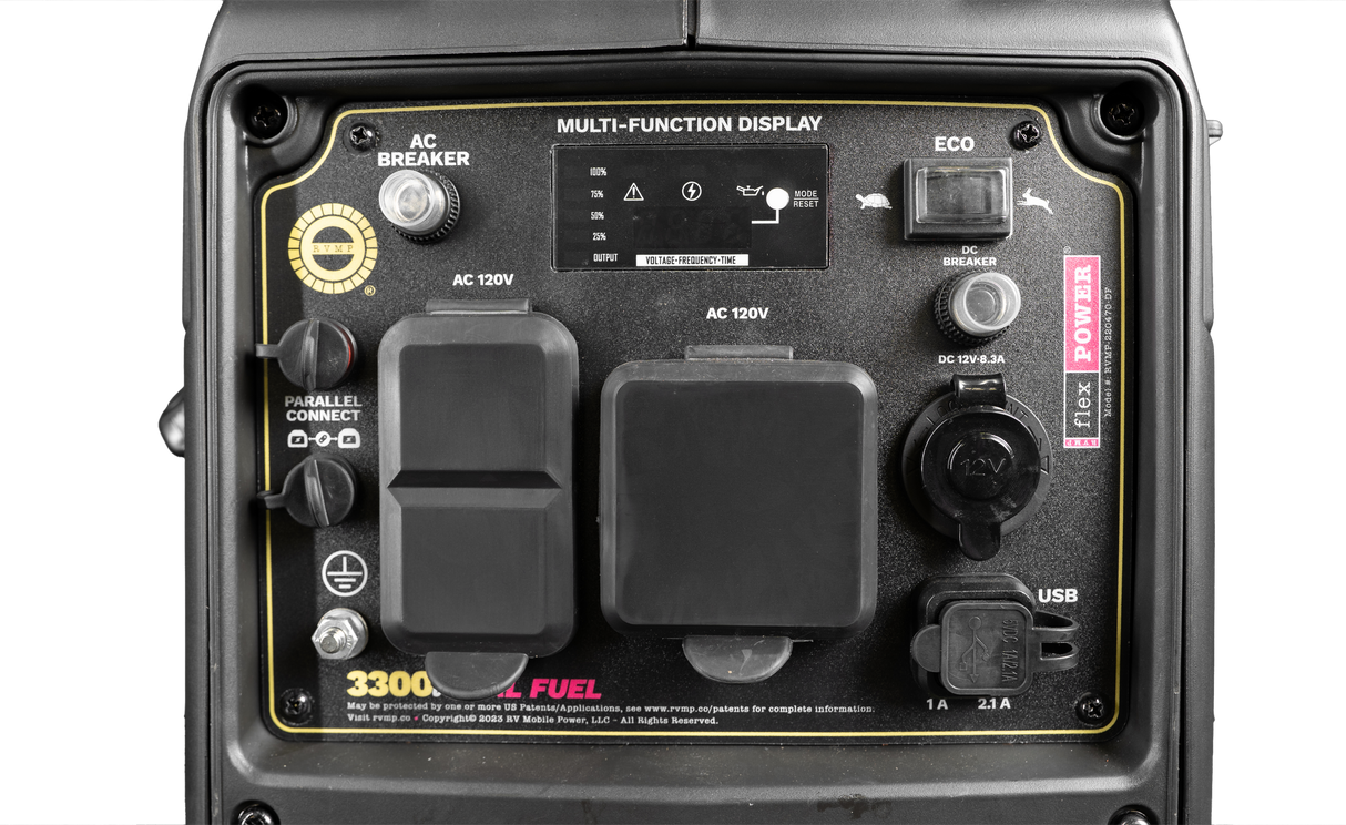 RVMP Flex Power® 3300iDF | Dual Fuel | 3300 Watt Silent Inverter Portable Generator