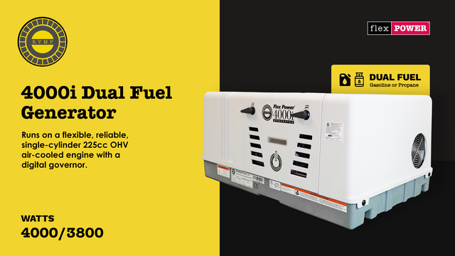 RVMP Flex Power 4000i Dual-Fuel Installed RV Generator