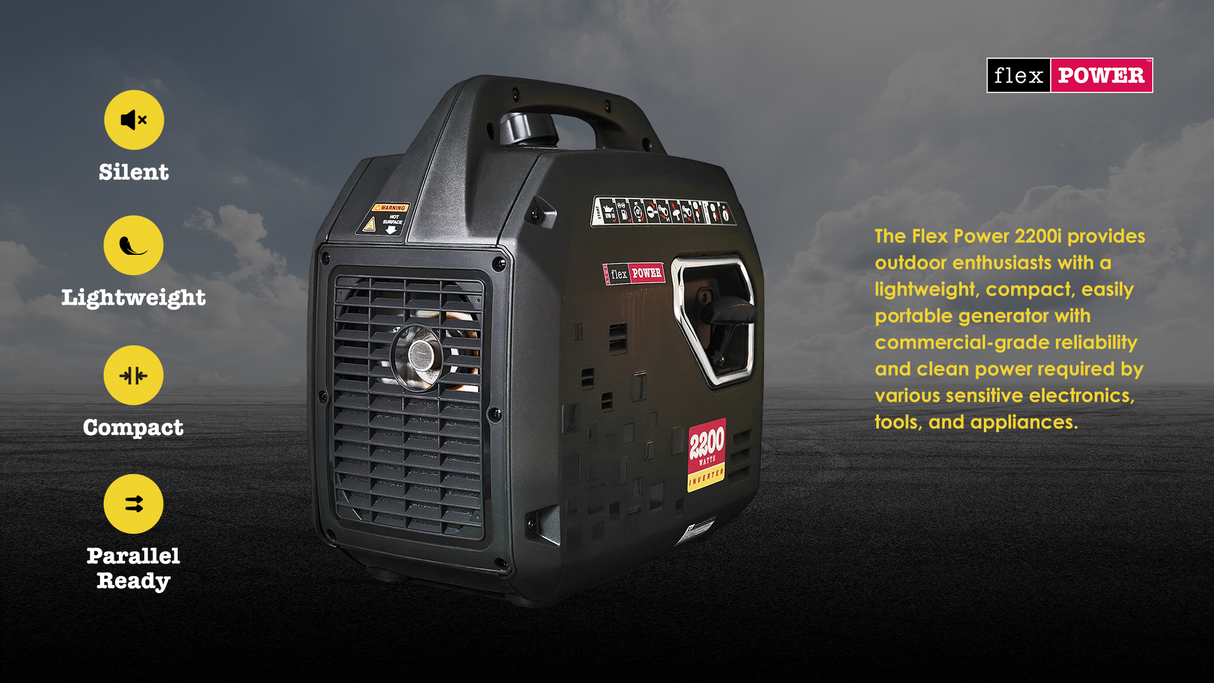RVMP Flex Power® 2200i | 2200 Watt Silent Inverter Portable Generator