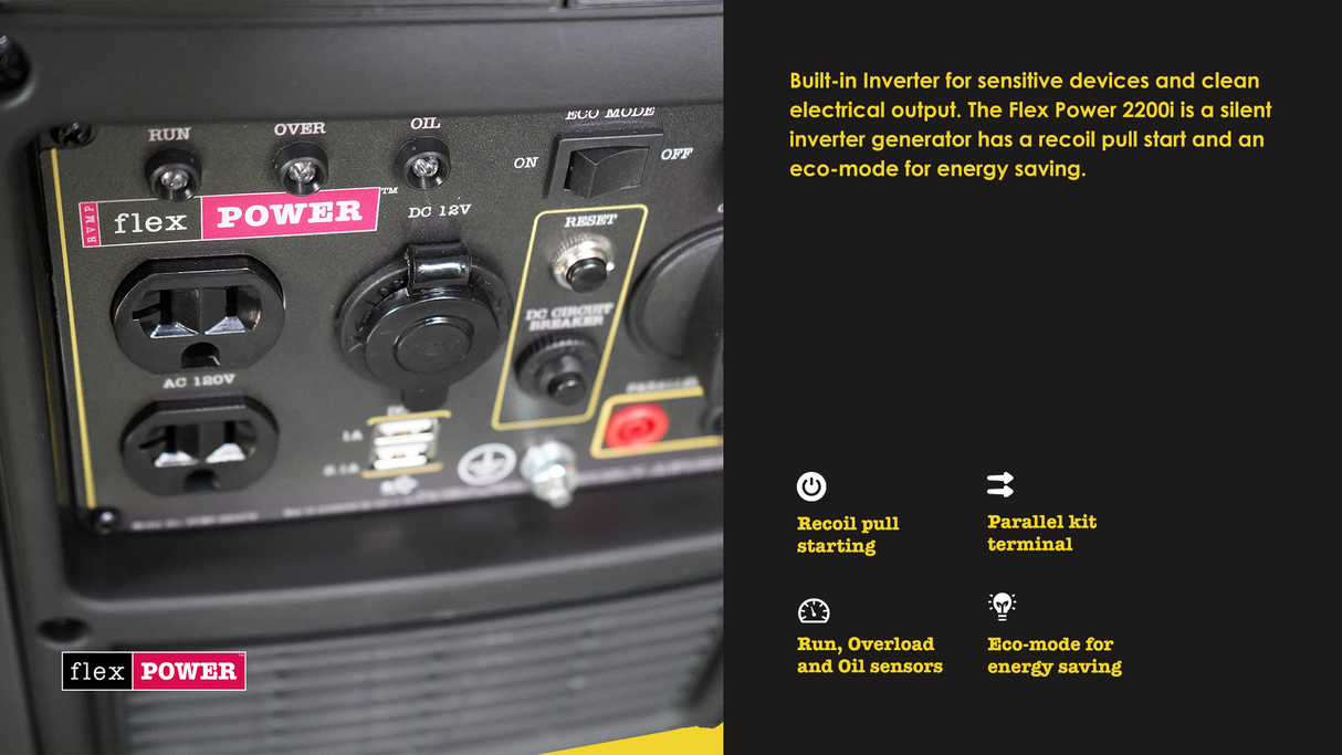 RVMP Flex Power® 2200i | 2200 Watt Silent Inverter Portable Generator