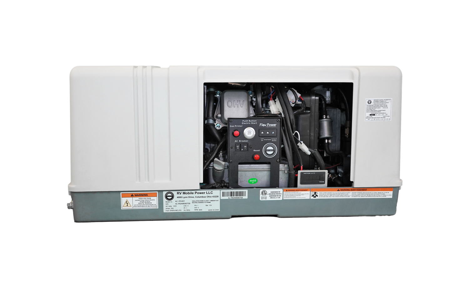 RVMP Flex Power® 4000i | 4000 Watt Dual-Fuel Installed RV Generator