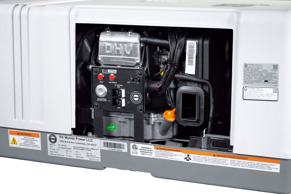 RVMP Flex Power® 5500i | 5500 Watt Dual-Fuel Installed RV Generator