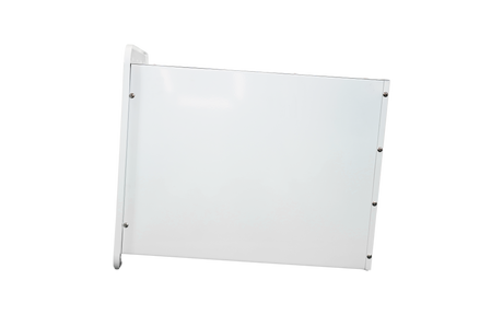 Side view of RVMP Flex Temp Water Heater for Recreational Vehicles in White