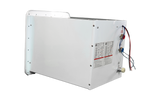 Back Side view of RVMP Flex Temp Water Heater for Recreational Vehicles in White