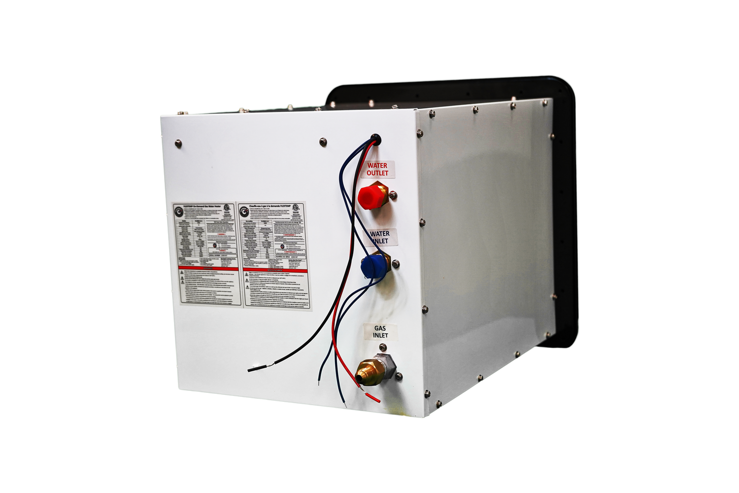 RVMP Flex Temp On-Demand Propane Tankless Water Heater for RVs  | Black Color | Anti-Freezing System | Anti-Scald System | Digital Remote | FG-SBMC-12